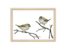 Load image into Gallery viewer, 2 kleine Vögel auf mit Flechten bewachsenen Ästen