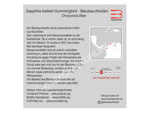 Load image into Gallery viewer, Infokarte Kolibri deutsch