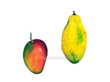 Load image into Gallery viewer, rote Mango gelbe Papaya Detail
